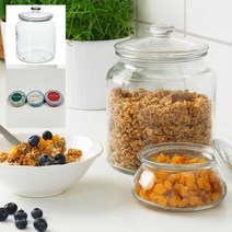 이케아 IKEA 바르다겐 VARDAGEN 유리밀폐보관용기 1.9L+DASHY행주, 5개, 1.9L+DASHY행주5개