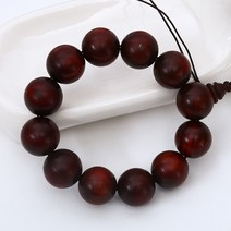 디엠몰 핸드메이드 붉은백단 굵은알 나무 염주팔찌 차량 집 사무실 장식용, 1EA, 단색