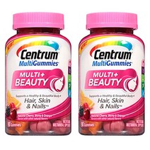 Centrum MultiGummies MULTI+BEAUTY 센트룸 멀티구미 멀티 플러스 뷰티 헤어 스킨 네일 멀티비타민 90정 2개 체리 베리 오렌지