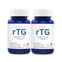 캐나다 2통 (총 6개월분) 알티지오메가3 비타민D rTG오메가3 콜레스테롤 영양제, 1세트