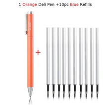 샤오미-델리 메탈 젤 펜 롤러볼 볼펜 0.5MM, with 10Blue Refill_4, 1개