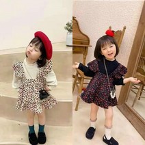 아가꼬 아동복 아기옷 AC2 나플나플 잔꽃 멜빵치마세트 수입