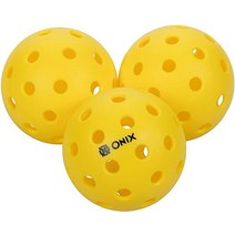 Onix Pure 야외 피클볼 볼 2개 3팩 - 100팩 구매 가능 - USAPA 승인 - 피클볼에 최적화, Yellow, 12-Pack