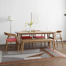 [오크] N4형 식탁/테이블 세트 화이트오크 1800, 단품