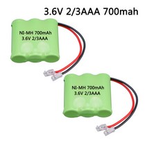 전기 자전거 배터리 1-3pcs 3.6V NMMH 충전식 2/3AAA 배터리 팩 3.6V 700mah 2/3 AAA ni-mh 셀 RC 완구 고