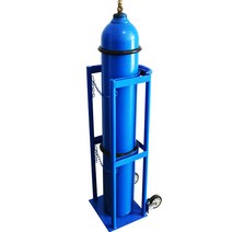 가스통 거치대 클린룸 산소통 병원 보관 벽 고정 장치, 블루 40L (35x30x100cm 바퀴O)