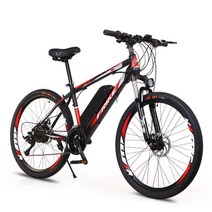 파스전용 전기자전거 26인치 하드테일 pas 전기팻바이크 mtb, 화이트레드21단36V8A