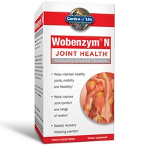 Garden of Life Wobenzym N Joint Health Pancreatin Papain Chymotrypsin 우벤자임 엔 효소 판크레아틴 파파인 키모트립신 200정, 한세트(1통)