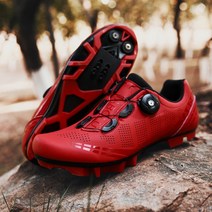 TABOLU 로드바이크 MTB 입문용 클릿슈즈 평페달슈즈 자전거신발, 41, 레드(MTB클릿)