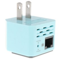 WiFi Range Extender 300Mbps 무선 리피터 신호 증폭기 부스터 US, 설명, 라이트 블루, 플라스틱