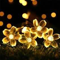 크리스탈 나비 led 태양 요정 문자열 조명 크리스마스 방수 새해 태양 led 조명 화환 정원 웨딩 장식, 따뜻한 체리, 7m 50leds
