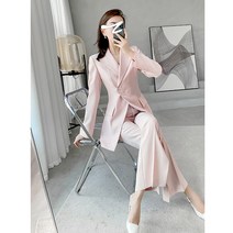 봄가을 바지 핫핑크 연핑크 아나운서 여성 핑크 정장 투피스 오피스 셋트 수트 무드 단아한