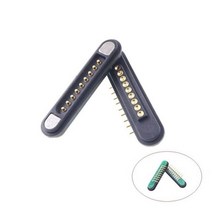 1쌍 3A 자기 포고 핀 커넥터 2 3 4 5 6 7 8 9 위치 피치 2.2 MM 스프링로드 Pogopin 남성 여성 접촉 스트립, 9 Pin Right Angle