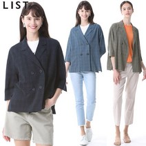 리스트 코코 더블 버튼 코튼 체크 자켓