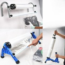 수동 핸드 랩핑기 랩 포장기 파렛트 랩봉 스틱형 필름, 벽걸이 모델 필름 너비 55cm 이내