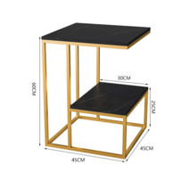 침대협탁 미드센츄리사이드테이블 미드센츄리모던협탁 둥근 협탁 세라믹 서랍 소파옆 모듈침대, (2) 슬레이트 로렌 블랙 골드