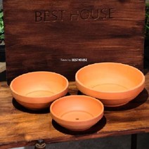 식물 분갈이 토기화분 빈티지 가벼운 아파트 원형토분 높이낮은 황토분 19x6cm