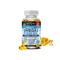 헤어오일 오메가 3 어유 EPA 및 DHA 2250mg 면역 심장 지원 지방산류 촉진 관절 눈 뇌 피부 건강, [01] 30Count-1 bottle
