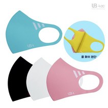 에어로 쿨 기능성원단 컬러 3D 마스크 (로고X), 스카이블루 / S