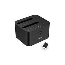 Unitek 2.5 / 3.5인치 HDD 클론 복사 케이스 SATA HDD / SSD 스탠드 SATA I / II / III 지원 USB 3.0 타입 C 데이터 백업 크래들 꽂기만 하면 2대 탑재 PC 없이 통째로 클론 최대 2×18TB 외장 원버튼 플러그 앤 플레이