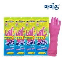 마미손 고무장갑 패스 중 분홍 오른손2개, 5개, 중(M)