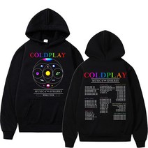후드티 coldplay music of the spheres 투어 까마귀 락 밴드 힙합 남성 여성 오버사이즈 후드 코튼 탑스 맨 패션 느슨한 streetwear