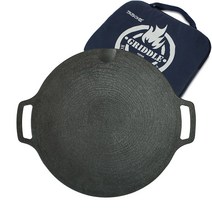 눌러붙지 않는 키친아트 코팅 통주물 그리들팬 33cm/36cm/39cm 대형 가방포함 바베큐 삼겹살 닭갈비 다양한 가정용 캠핑요리