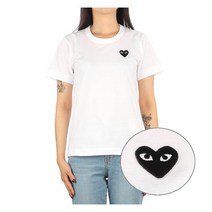 꼼데가르송 23SS (P1T063 WHITE) 여성 블랙와펜 반팔 티셔츠