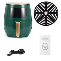 4.5L 에어 프라이어 1400W 오일 프리 건강 프라이 쿠커 홈 다기능 스마트 터치 LCD 딥 에어 프라이어 피자 프라이 프렌치 프라이, CHINA|Green EU 220V