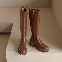 여성 승마 부츠 통기성 가죽 롱 미들 부츠 승마 무릎 부츠 여성용 두꺼운 겨울 나이트 부츠 무릎 높이 긴, 01 브라운_05 40