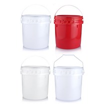 HDPE 9L 스틸고리 플라스틱 손잡이 바케스 벌크통 사료통 들통 버킷 페일용기 13묶음, 반투명(플라스틱손잡이)