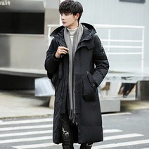 남자 겨울 후드패딩 덕다운 롱패딩 남성 오리털점퍼 2컬러