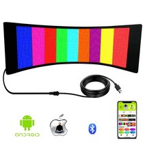 led전광판 USB LED 자동차 사인 앱 제어 텍스트 패턴 애니메이션 프로그래밍 가능 디스플레이 상점 바 호텔용, [01] S1696RGB 672X122MM, 1개