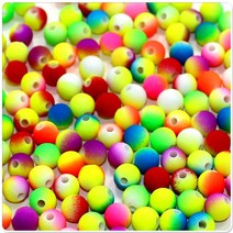 비즈공예재료 아크릴비즈 (형광무지개)