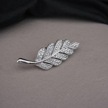 오스트리아 스톤 나뭇잎 브로치 정장 원피스 가디건