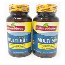 (1+1) Nature Made 네이처메이드 멀티비타민 종합 미네랄 Multi Vitamin 남성 50+ 90정 2개