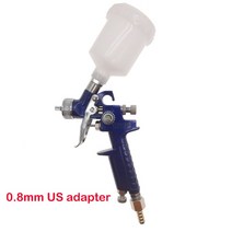 Wenxing 0.8mm / 1.0mm 노즐 H-2000 전문 HVLP 미니 페인트 스프레이 건 에어 브러시 페인팅 자동차 그래프, 02 0.8mm US adapter, 02 0.8mm US adapter