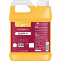 Cliganic 미국 클리가닉 JojobaOil 퓨어 냉압착 비정제 호호바 오일 946ml 1팩