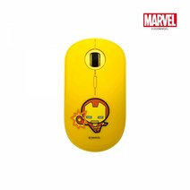 엠지컴/아이언맨 옐로우 마블 카와이 USB 무선 광 마우스