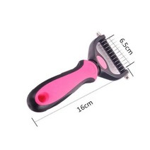 개를 헤어 빗 고양이 Detangler 모피 트리밍 Dematting 브러시 matted 긴 머리 곱슬 애완 동물을 도구를 손질, Small Pink_CN