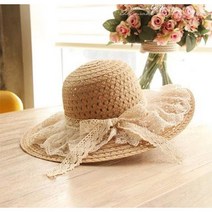 레이스 프릴 밀짚 왕골모자 플로피햇 파나마햇