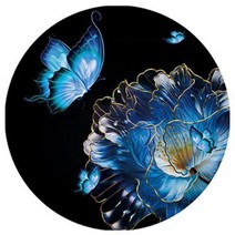 비천 실크사십자수 도안원단 DIY키트 자수세트, 블루러브