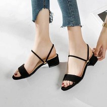 여자 스트랩 샌들 슬리퍼 스웨이드 여름 나들이