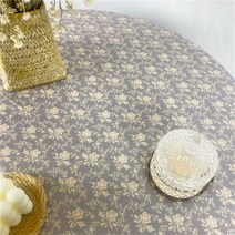 빈티지 감성 테이블보 1인 2인 식탁보 책상보 협탁보 미니 원형 테이블보, S, 14.그레이 플라워 테이블보