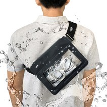 핸드폰 워터 파크 밤 방수팩 가방 힙쌕 힙색 세트 스마트폰 서울2022 물놀이방수 의상, 본상품선택, 1, 방수클러치-블랙