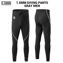 스쿠버 다이빙 슈트 1.5MM 남성용 잠수복 네오프렌 수중 낚시 카이트 서핑 서핑 스피어피싱 자켓 바지 의류, 3XL 90-100KG, MB201 GY 전용 팬츠