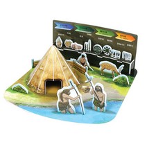 크래커플러스 3D 입체퍼즐 ( 선사시대 움집 ) 역사 문화 과학 교육, 1set