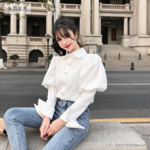 여성 티셔츠 2컬러 고급스런 화려 꽃무늬 어깨뽕 셔츠