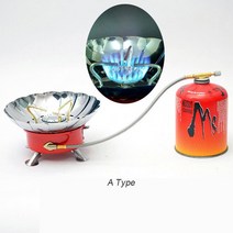 실외용난로 야외 다기능 방풍 연꽃 스토브 헤드 캠핑 피크닉 휴대용 긴 가스 자기 운전 바베큐, 02 A Type