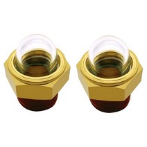 미국발송 플랫 탑 오일 사이트 글라스 2개 1.3cm(1/2인치) NPT 황동 서핑 투명 플러그 위생 윈도우 탱크 공기 압축기 펌프 파이핑 시스템 자동차 산업용(2개)13, 2
